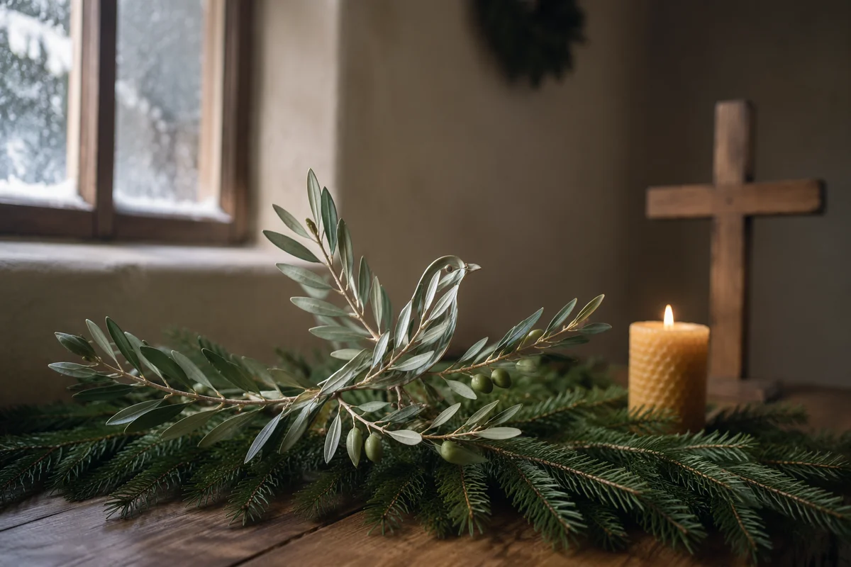 Olive Branch Peace Motif in Winter Chapel