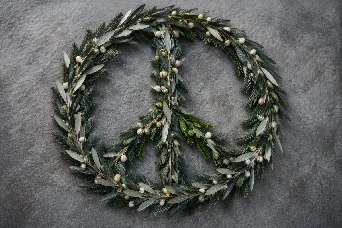 Olive Branch Peace Symbol on Evergreen