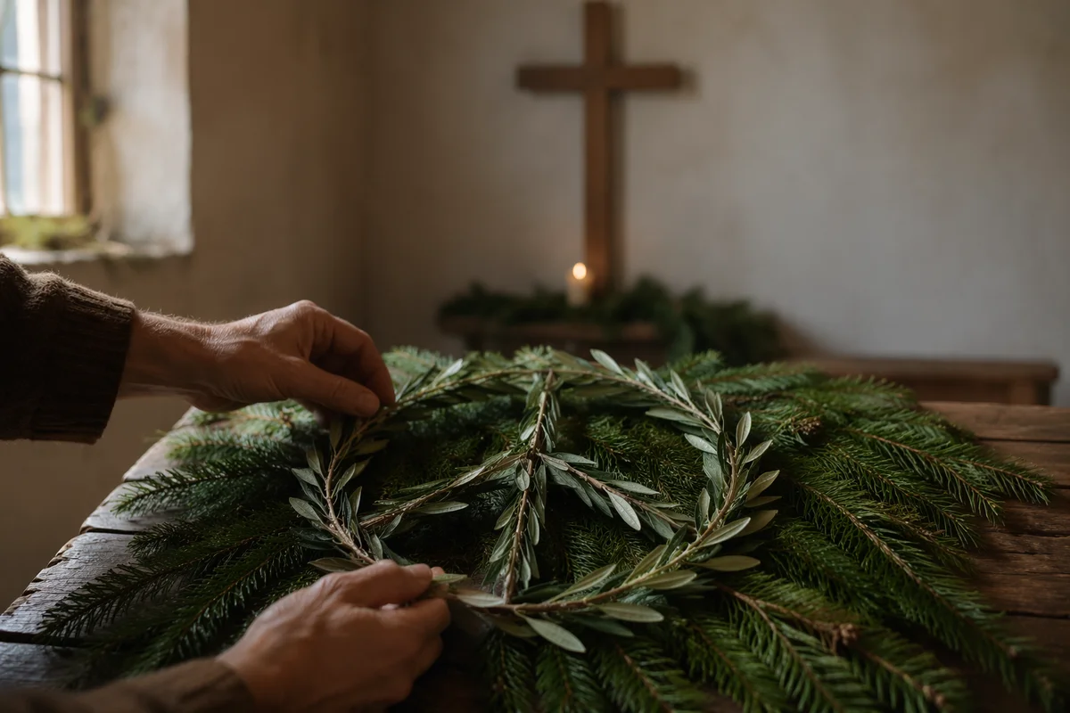 Olive Branch Peace Symbol on Evergreen