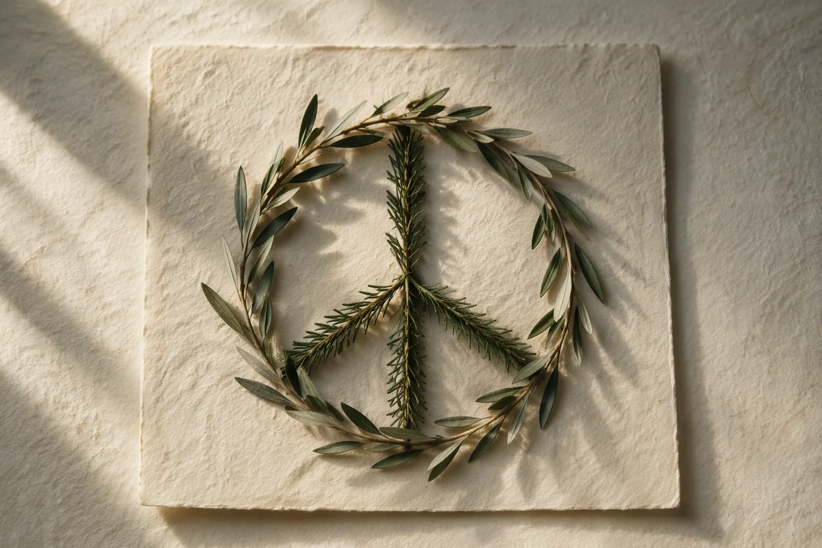 Olive Branch Peace Symbol on Handmade Paper