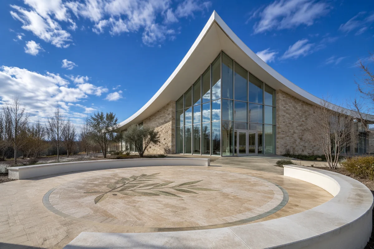 Olive Branch Peace Chapel Under Blue Sky