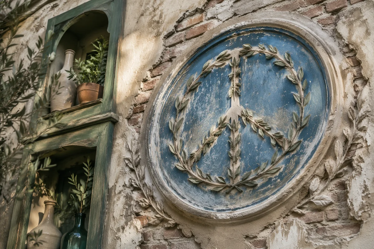 Weathered Olive Branch Peace Medallion
