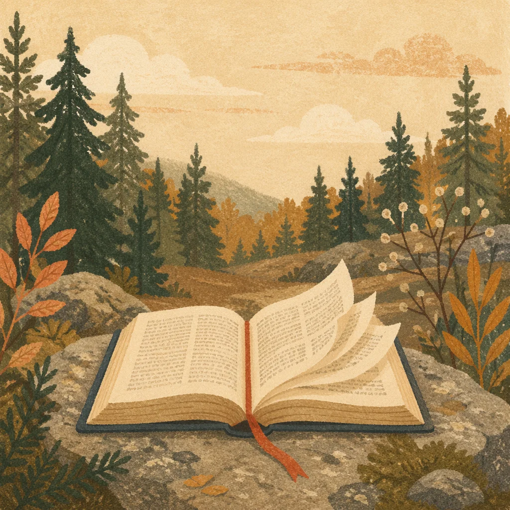 Open Bible Pages in Evergreen Breeze