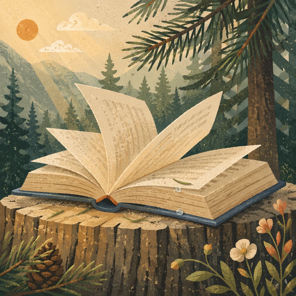 Open Bible Pages in Evergreen Breeze