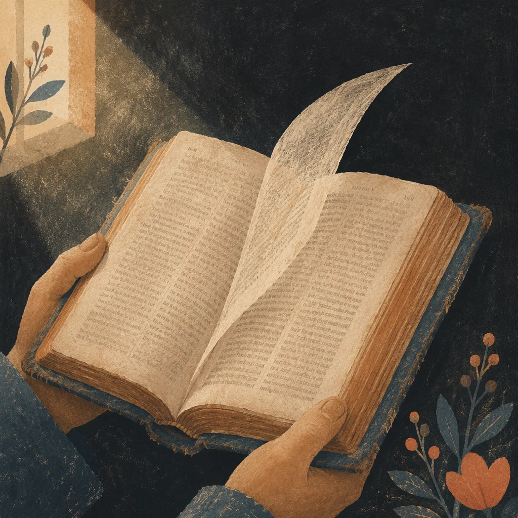 Open Bible Pages Turning in Warm Light