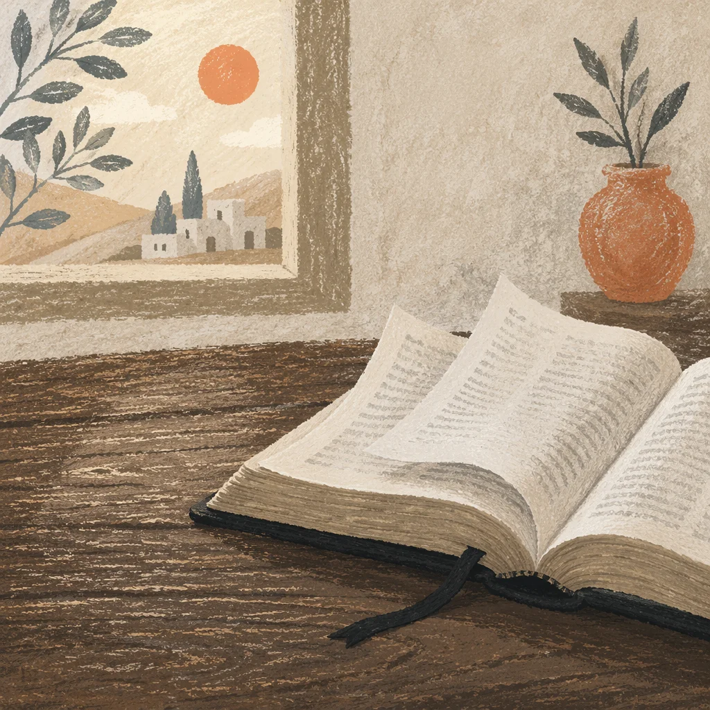Open Bible Pages Turning in Breeze