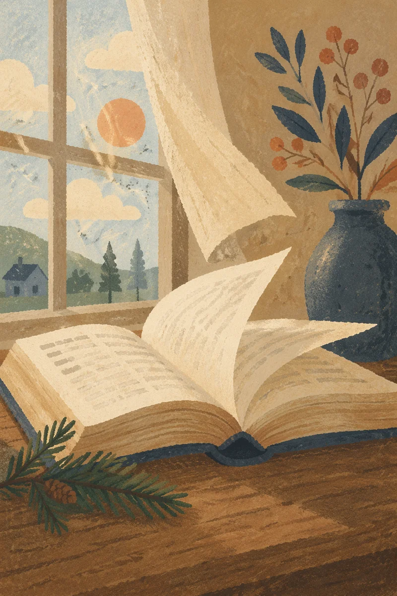 Open Bible Pages Turning in Gentle Breeze