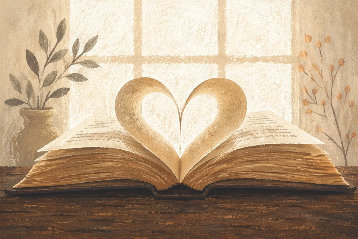 Open Bible Pages Lifted by Gentle Wind