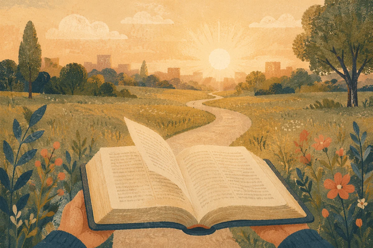 Open Bible Pages Turning in Breeze