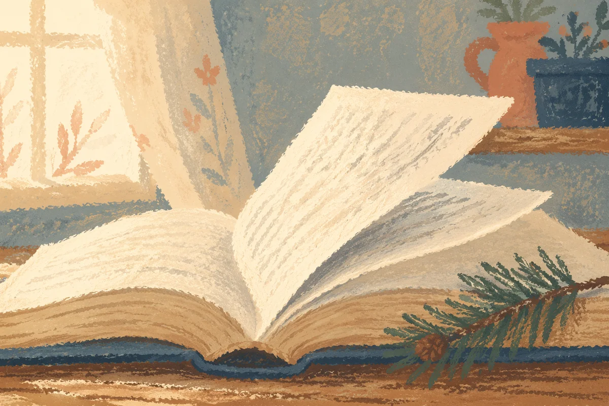 Open Bible Pages Turning in Gentle Breeze