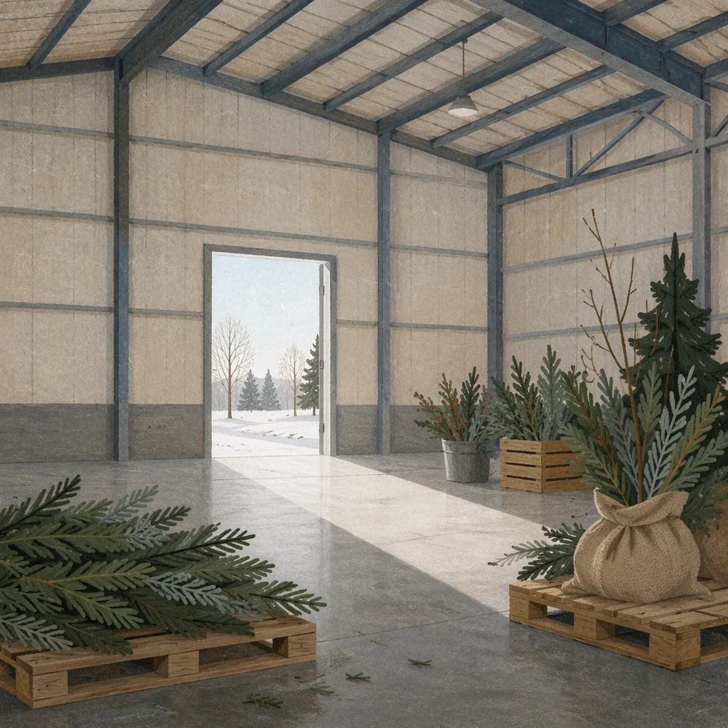 Hopeful Open Door with Evergreen Light