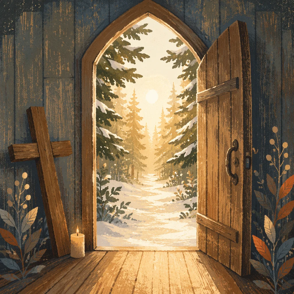 Open Chapel Door to Evergreen Light