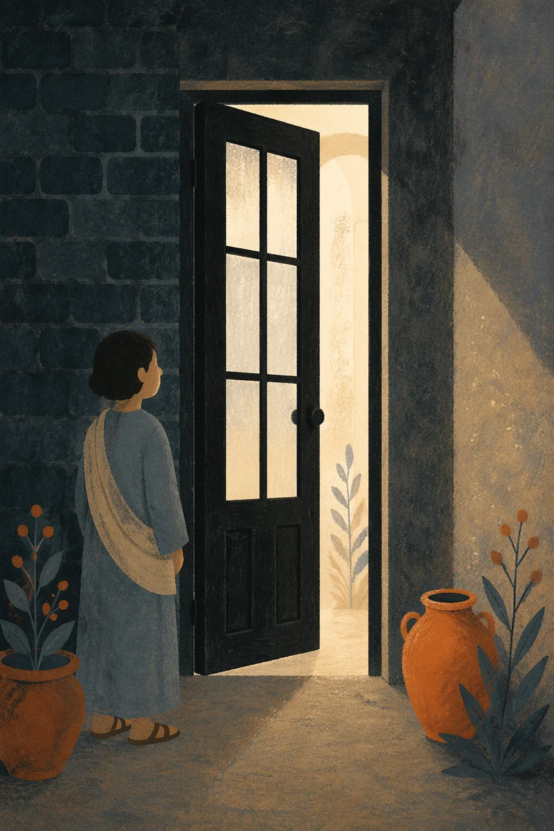 Open Doorway With Hopeful Streaming Light
