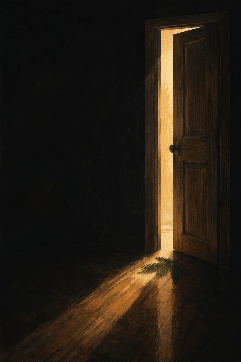 Open Door Light with Evergreen Hope