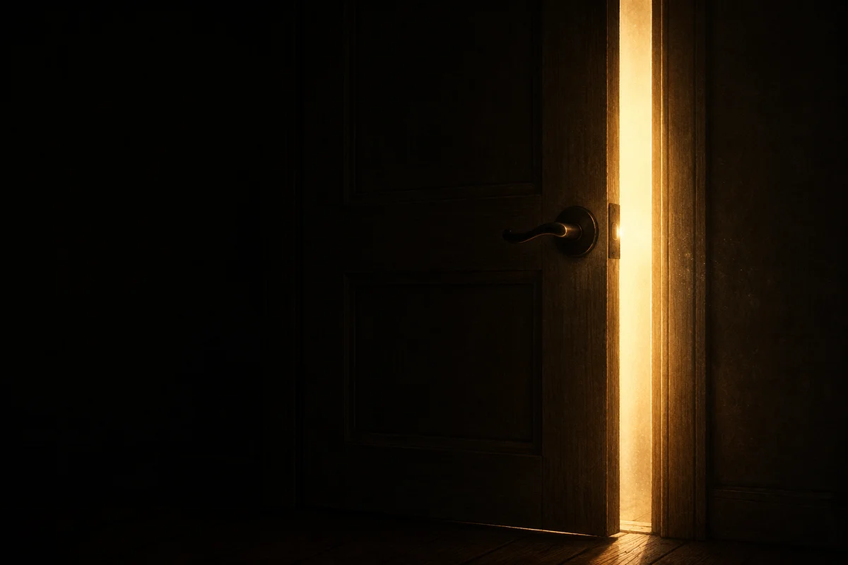 Open Door of Hope in Golden Light