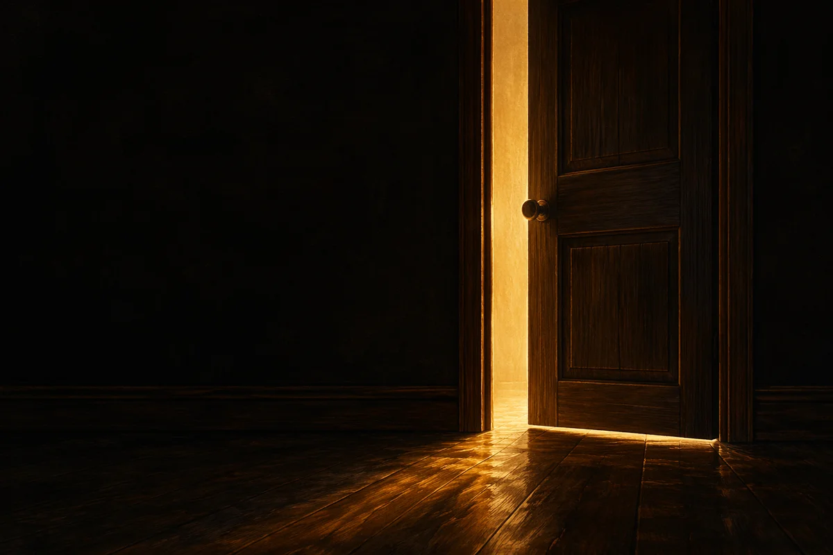 Open Door with Golden Light Invitation