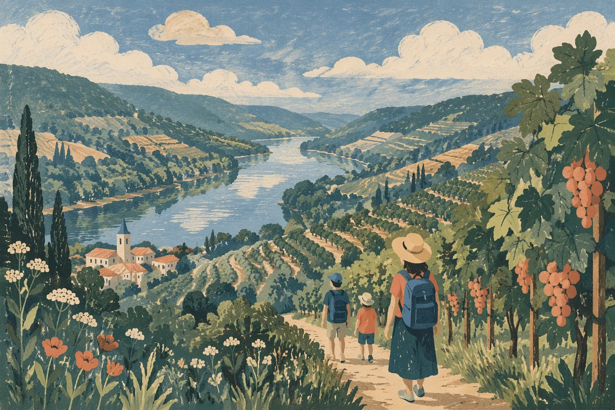 Peaceful Evergreen River Valley Overlook