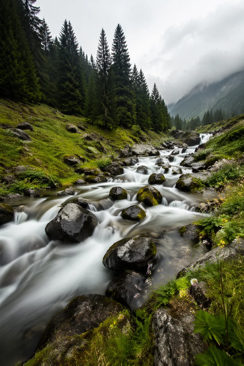 Peaceful Evergreen Valley River