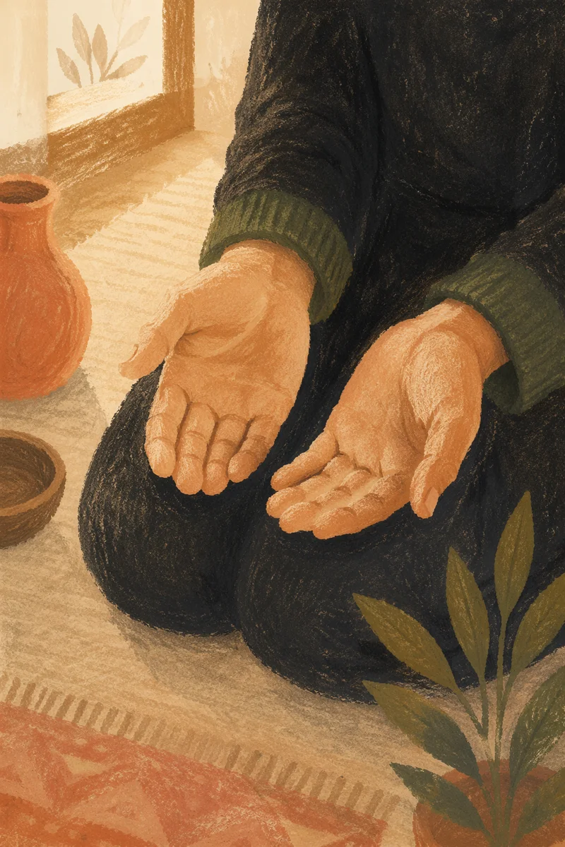 Evergreen Prayer Hands in Quiet Devotion