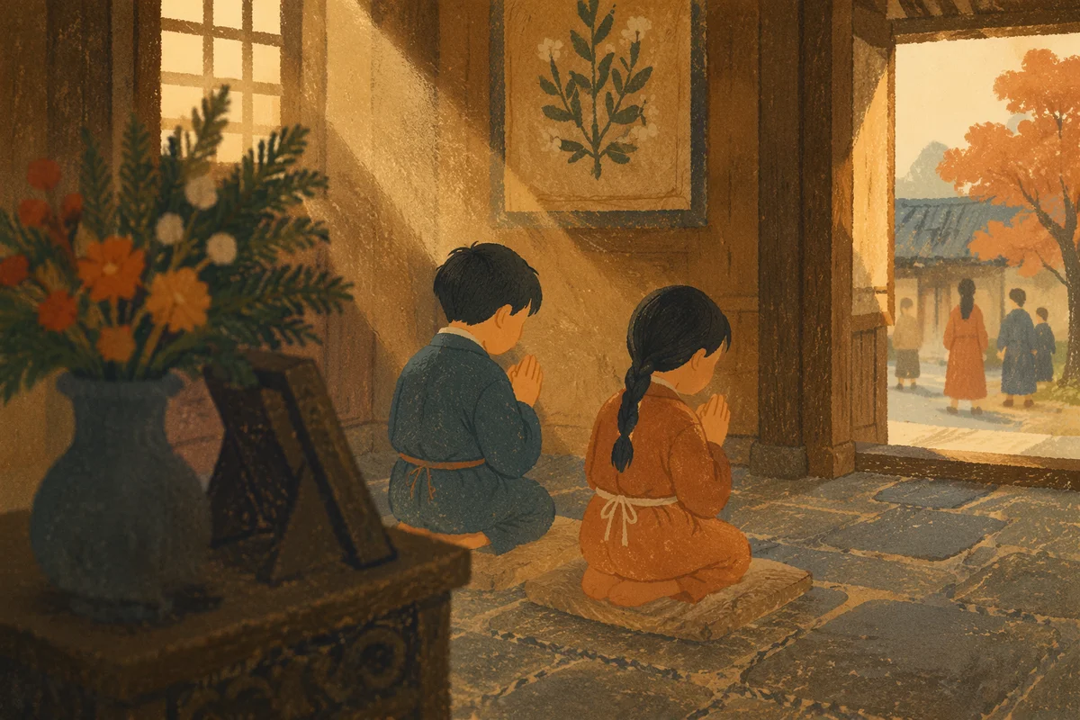 Quiet Prayer in a Wooden Chapel