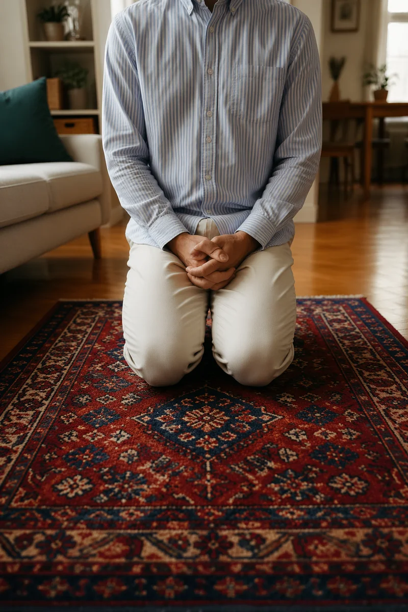 Quiet Prayer on a Cozy Home Rug