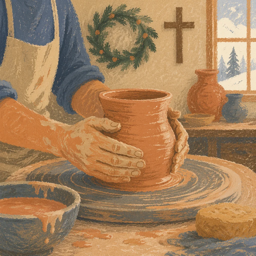 Potter Hands Shaping Clay in Faithful Renewal