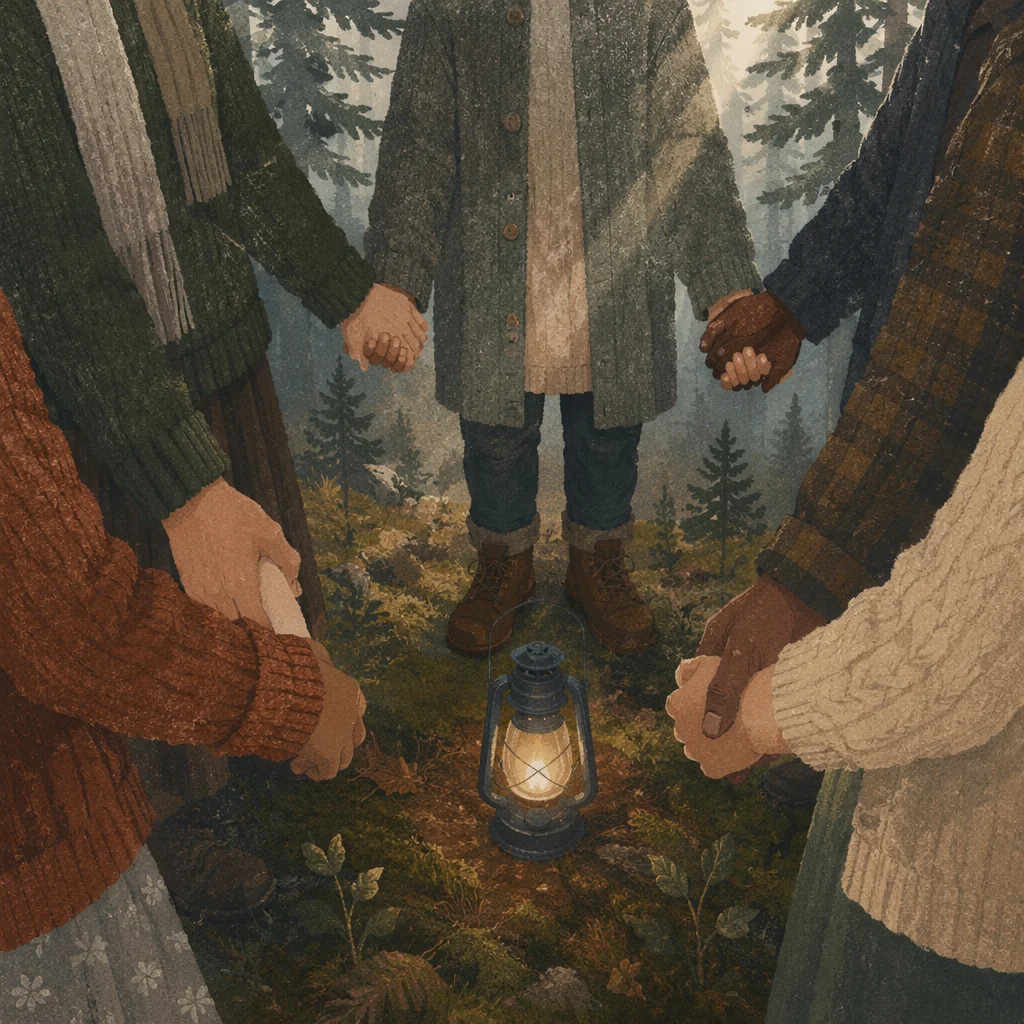 Prayer Circle Hands in Evergreen Grove