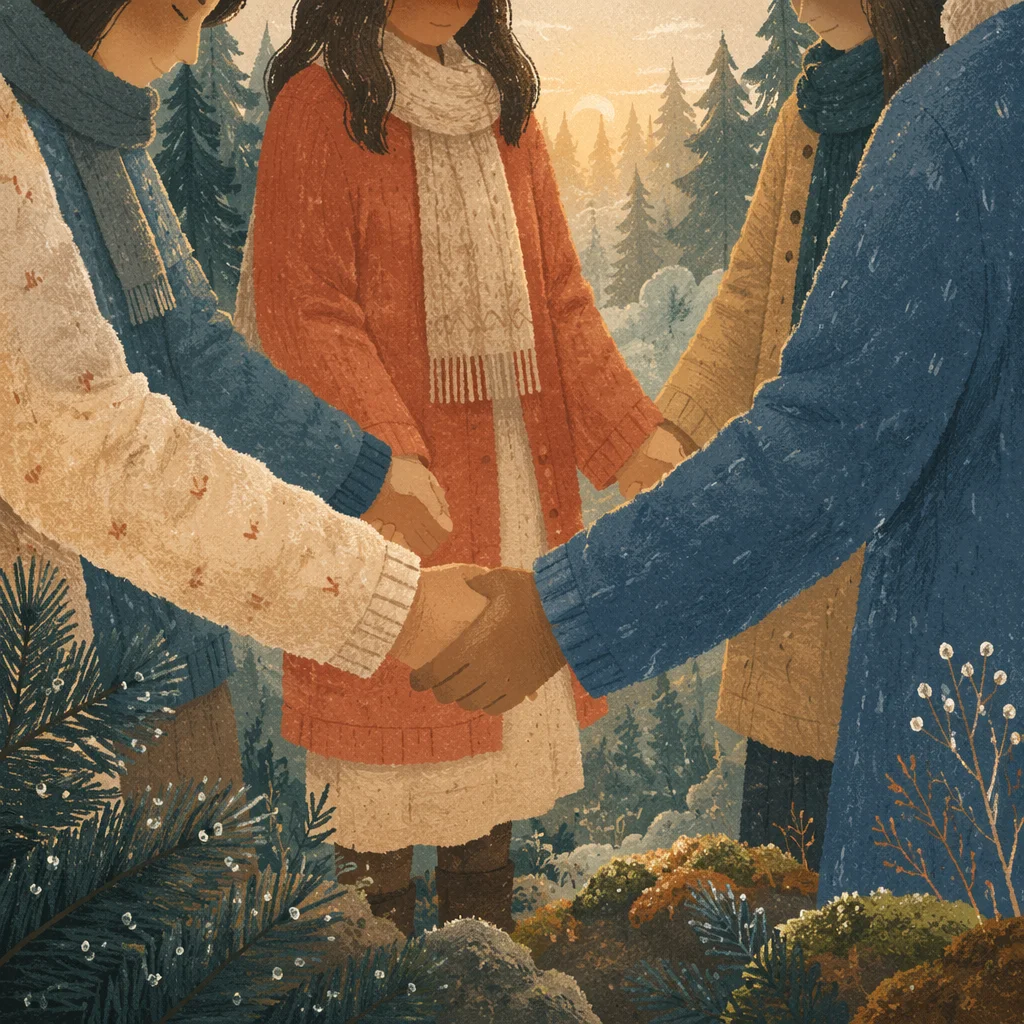 Prayer Group Hands in Evergreen Grove