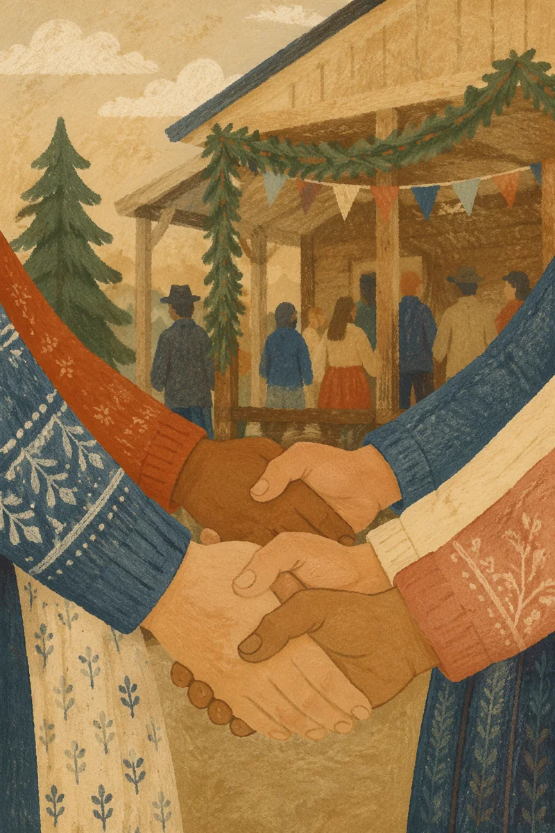 Prayer Group Hands Joined in Evergreen Unity