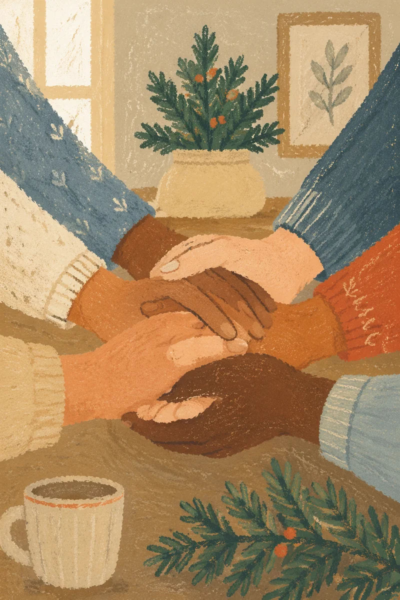 Prayer Group Hands Joined in Unity
