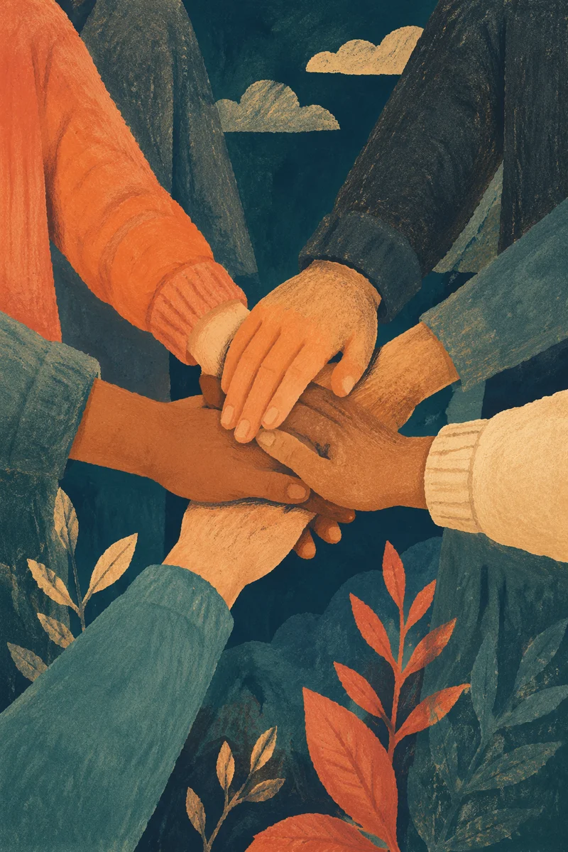 Prayer Group Hands Joined in Unity