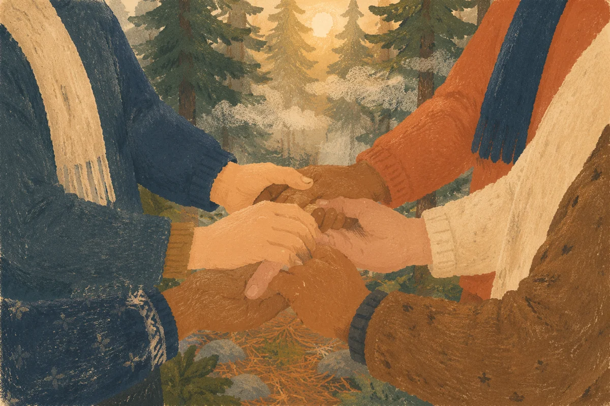 Prayer Circle in Evergreen Forest