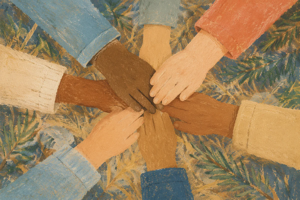 Prayer Circle Hands United Outdoors