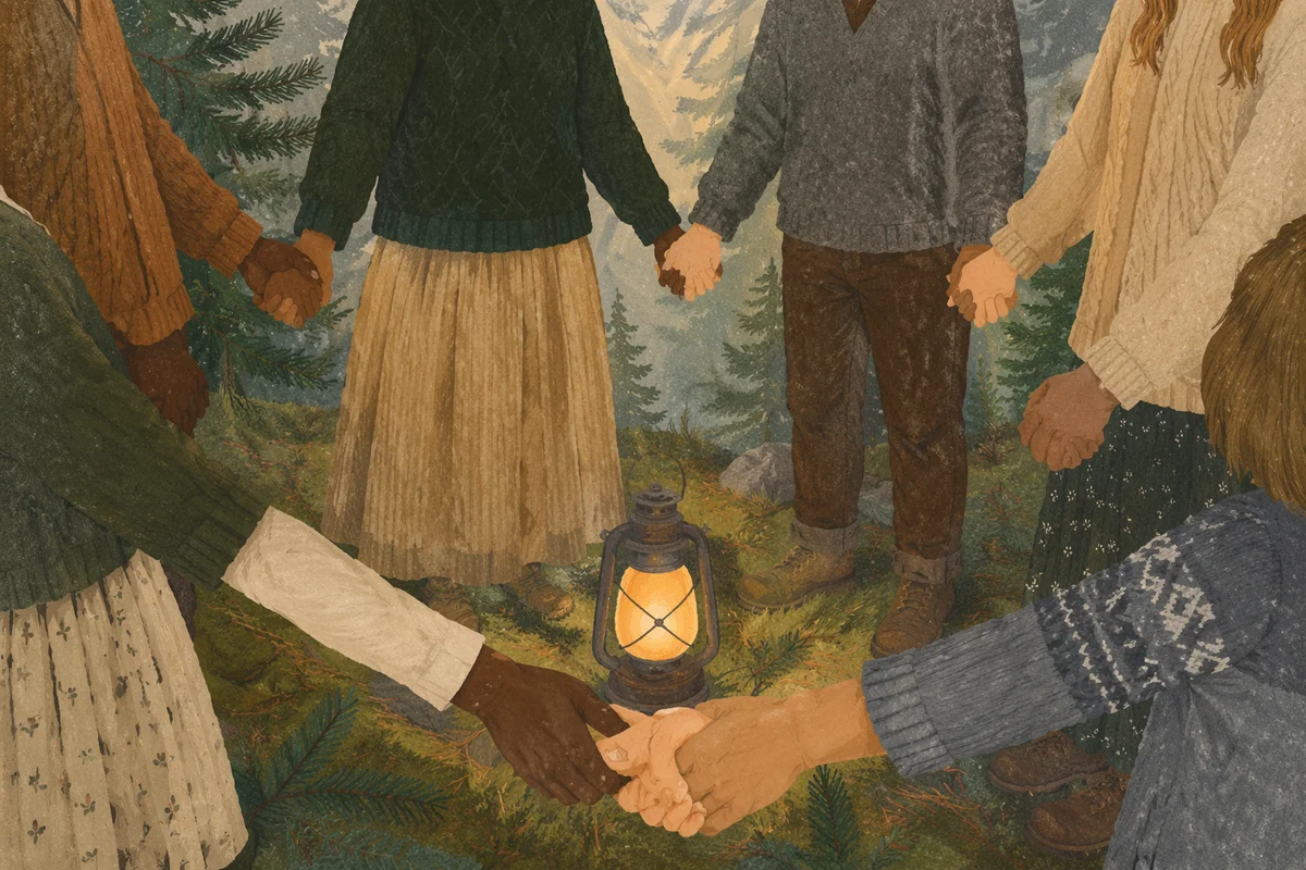 Prayer Circle Hands in Evergreen Grove