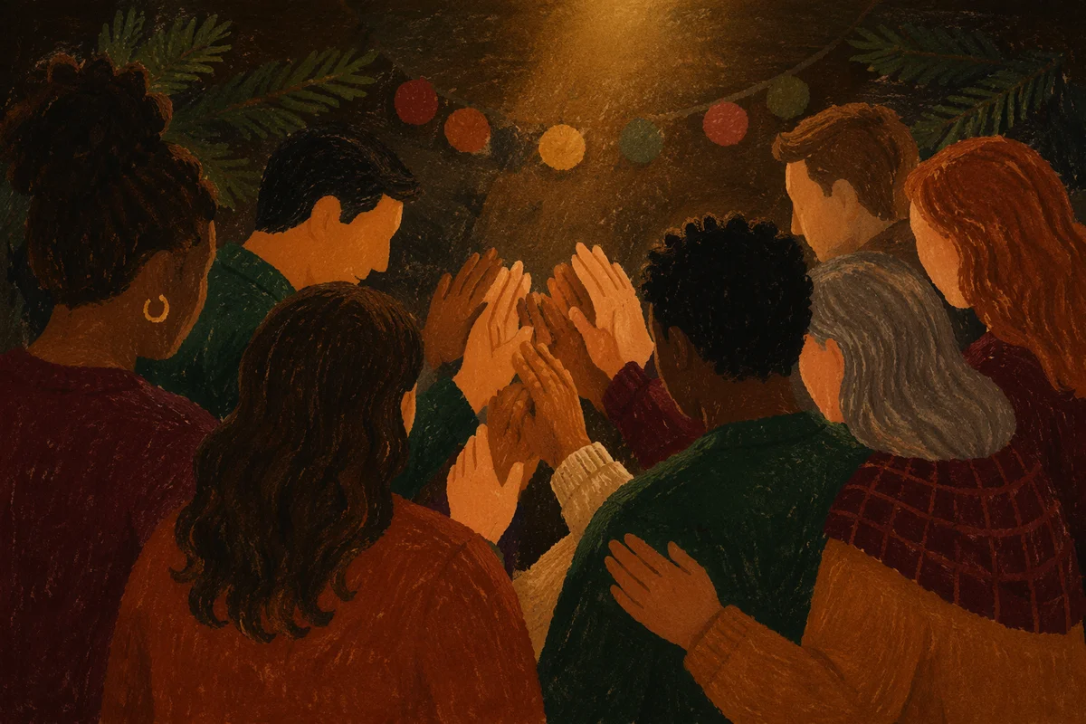 Evergreen Prayer Circle With Joined Hands
