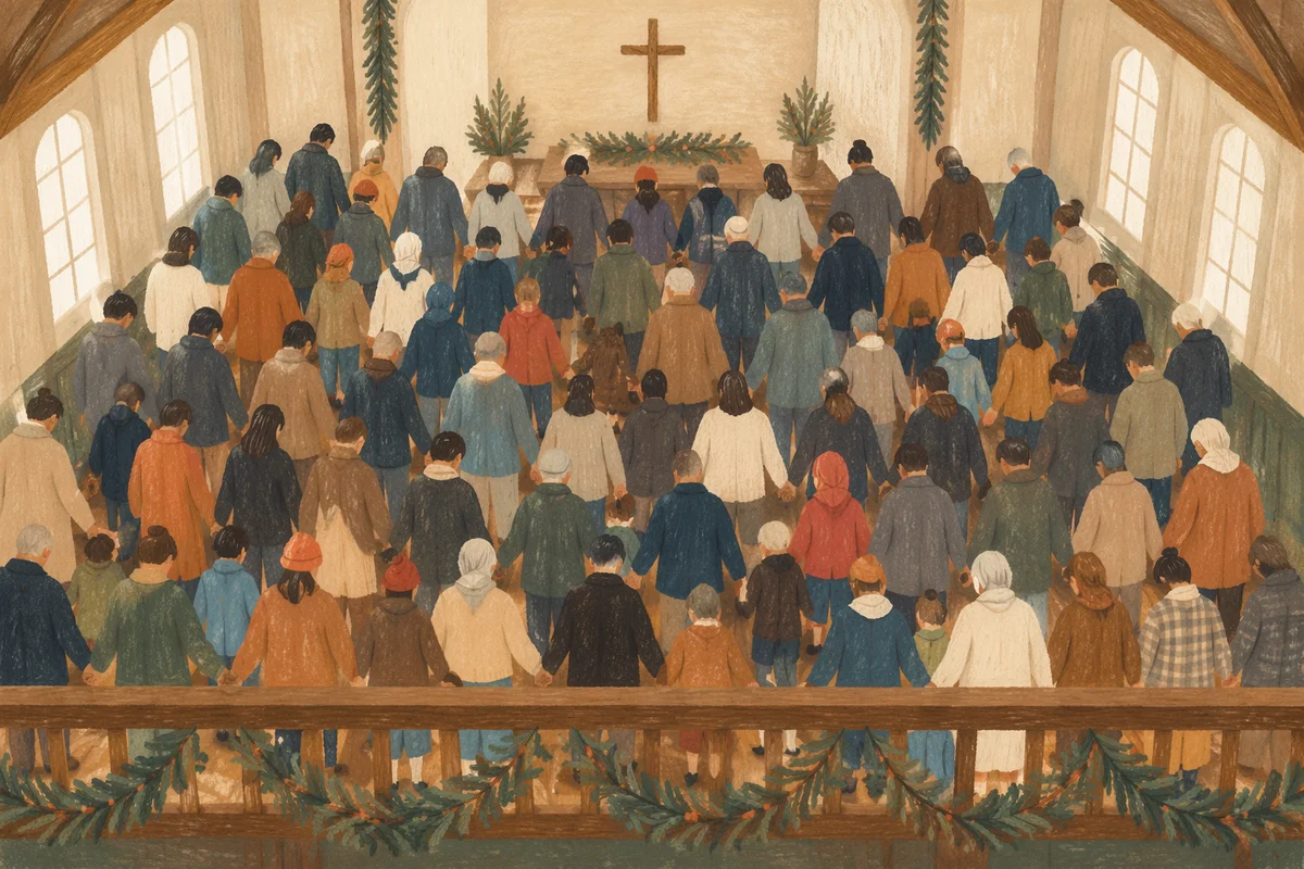 Community Prayer Gathering with Joined Hands