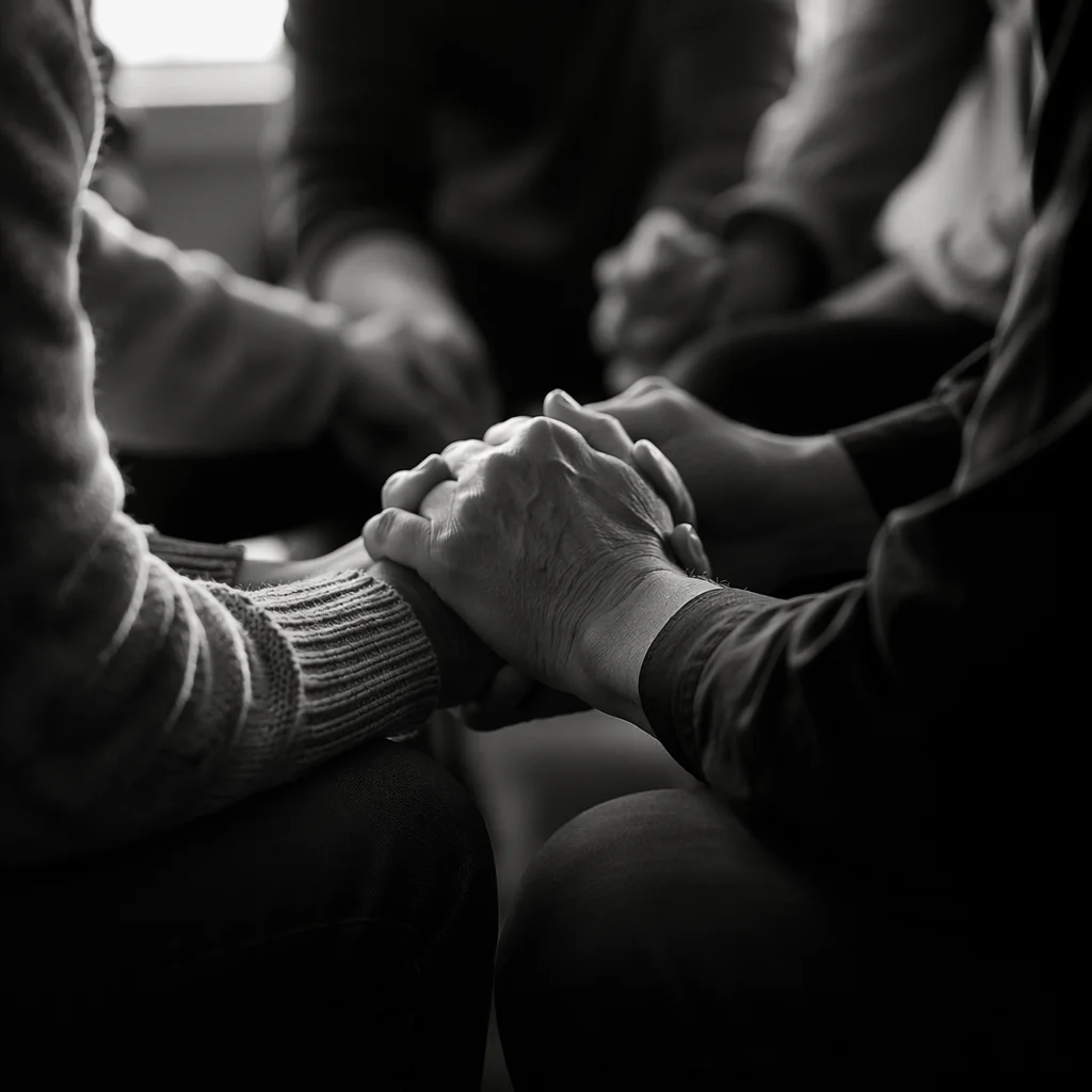 Joined Hands in Reverent Prayer Circle
