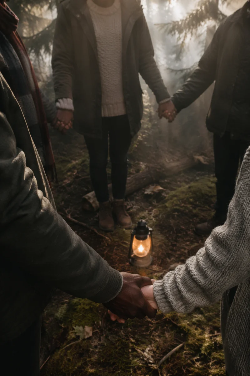 Prayer Circle Hands in Evergreen Grove