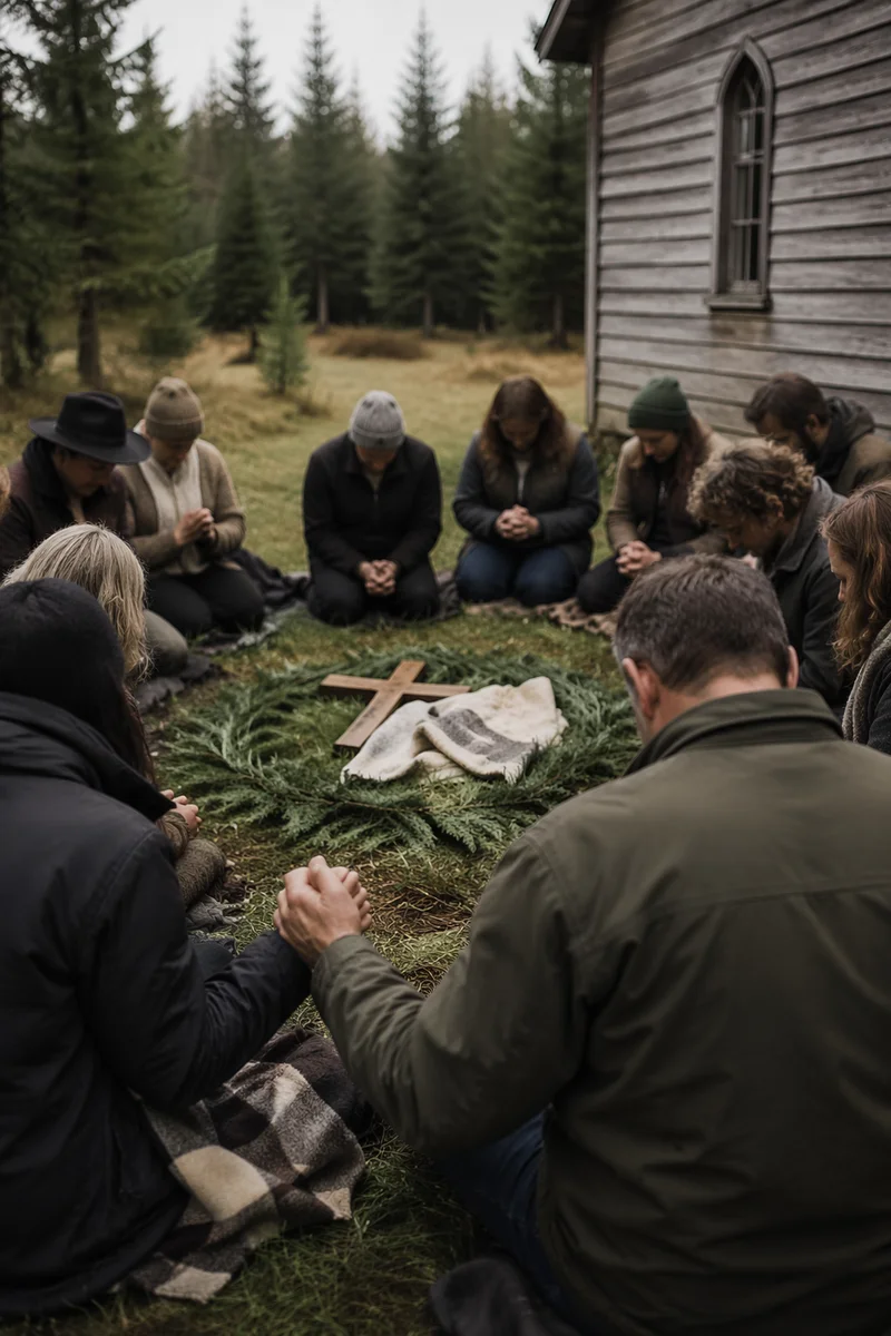 Outdoor Prayer Circle in Evergreen Chapel Grove