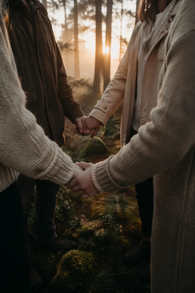 Prayer Group Hands in Evergreen Grove