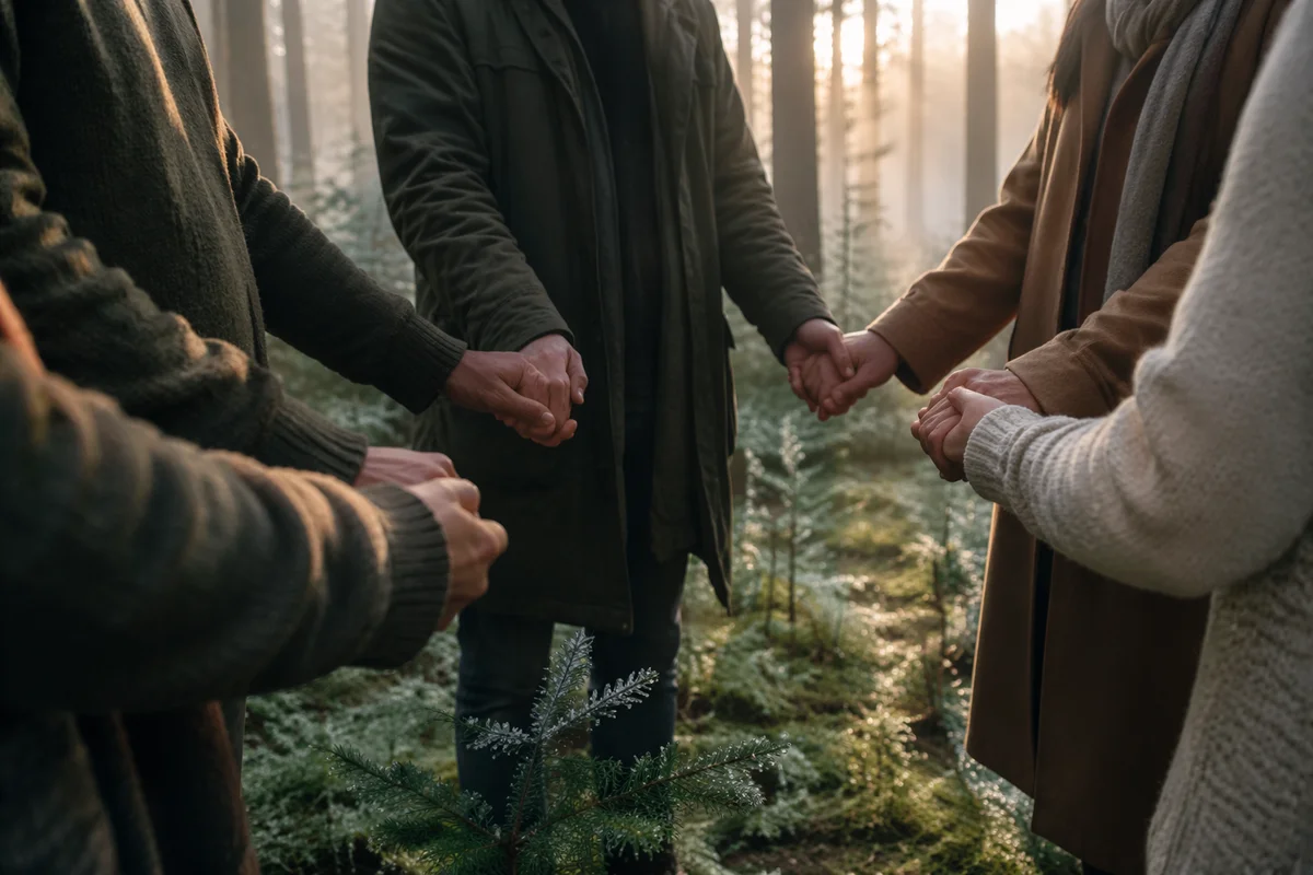 Prayer Group Hands in Evergreen Grove