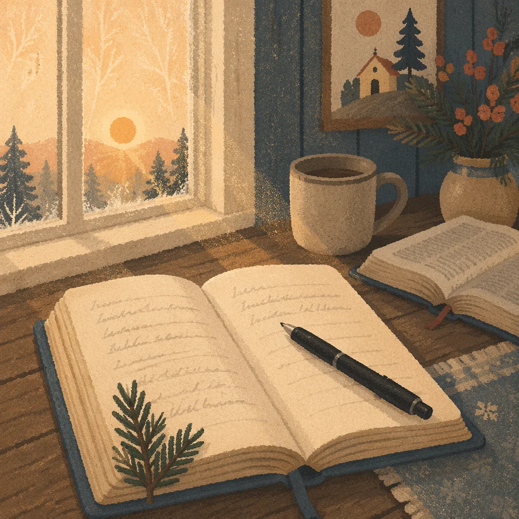 Morning Prayer Journal with Evergreen Sprig
