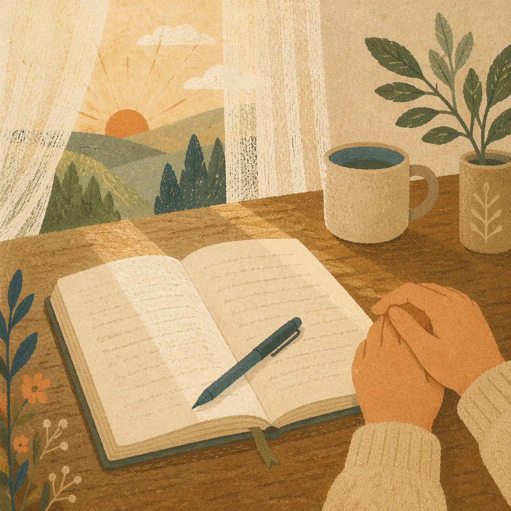 Morning Prayer Journal in Warm Light
