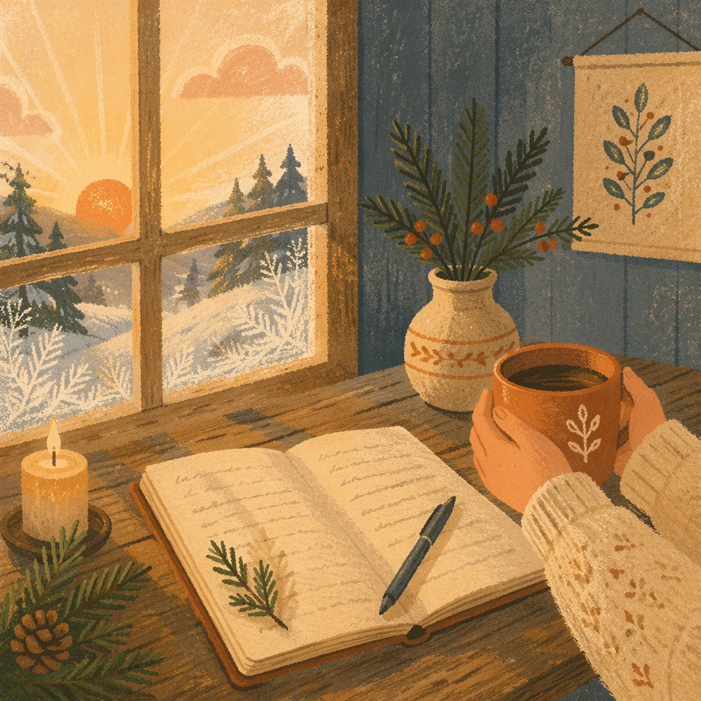 Morning Prayer Journal with Evergreen Sprig
