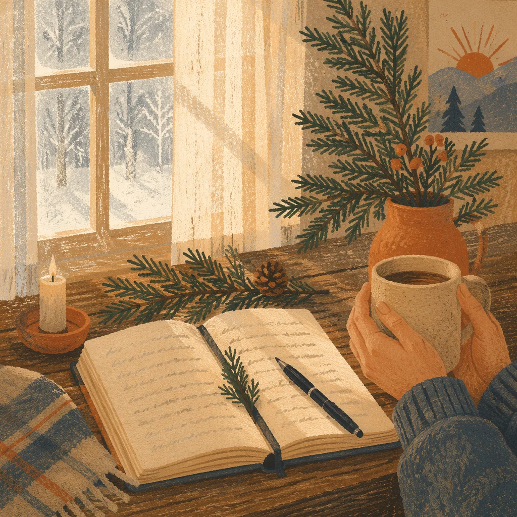 Morning Prayer Journal with Evergreen Sprigs