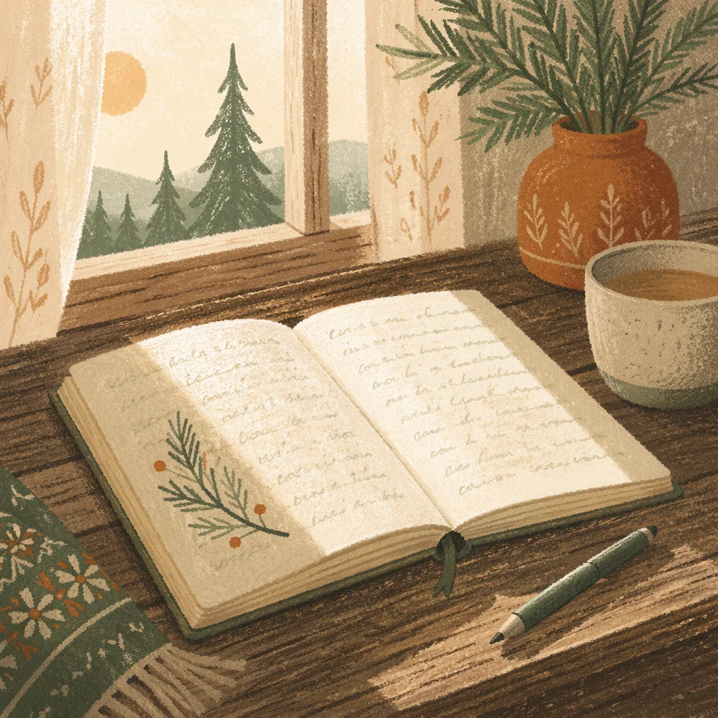 Morning Prayer Journal with Evergreen Sprig
