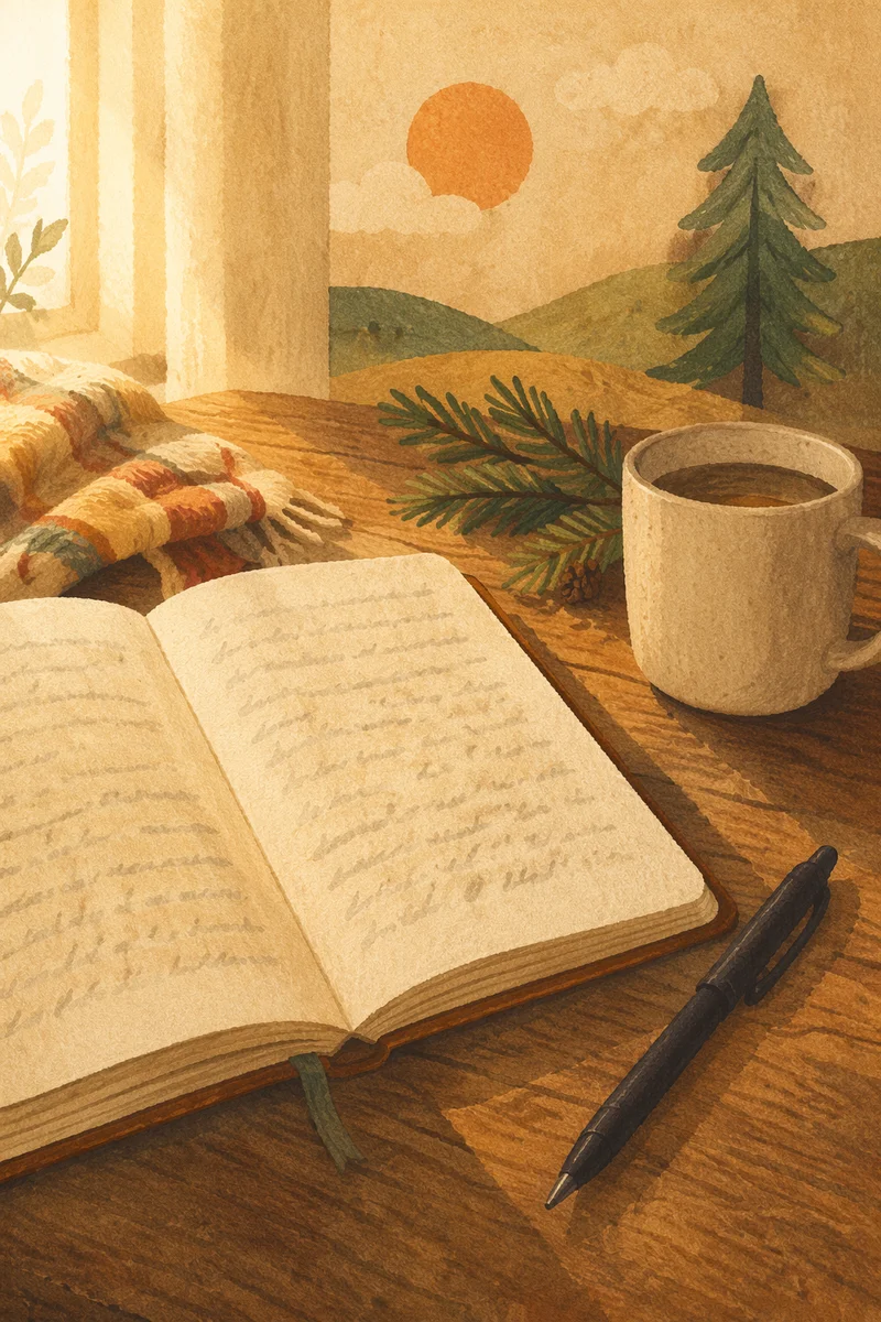 Morning Prayer Journal With Evergreen Sprig