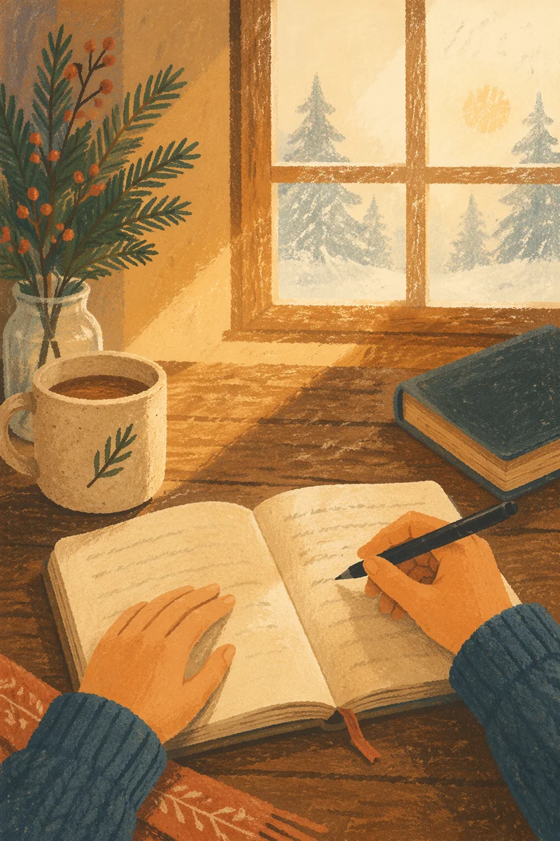 Morning Prayer Journal with Evergreen Sprig