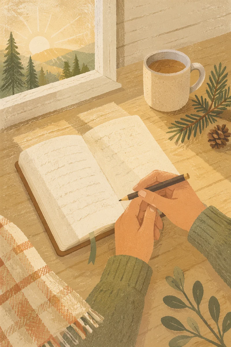 Morning Prayer Journal with Evergreen Sprig