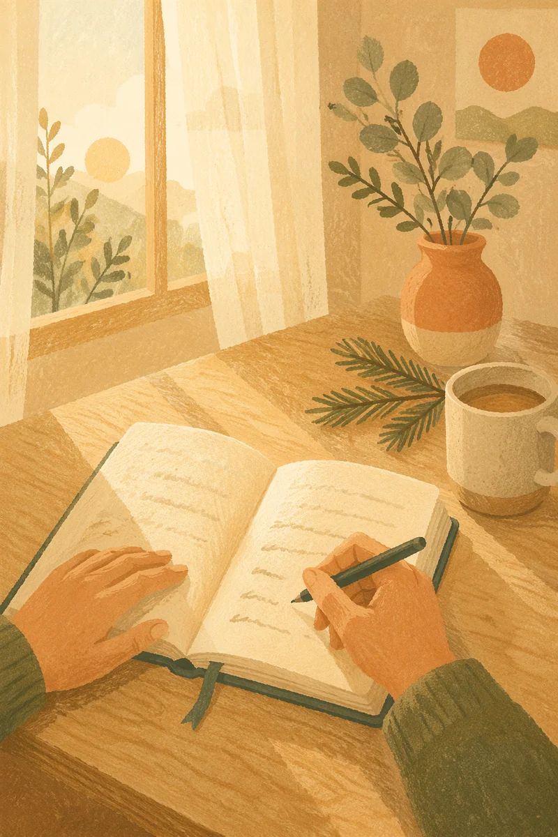 Morning Prayer Journal with Evergreen Light